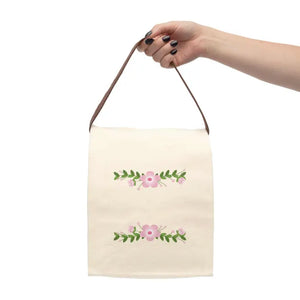 Floral Lunch Bag - Chic Canvas Style for Fresh Meals - Dipaliz - 8’’ x 12.5’’ 5.5’’ / Natural - Bags