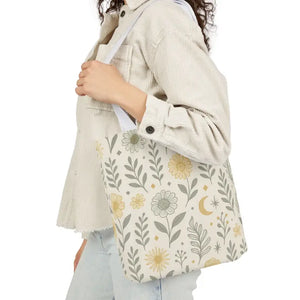 Canvas Tote Bag Floral Eco Style Everyday Carryall Dipaliz - 13’’ × / White - Bags