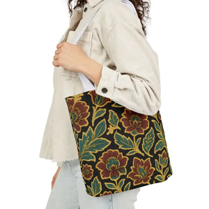 Premium Canvas Tote Bag - 5-color Straps Bohemian Print - Dipaliz - Shopping Totes