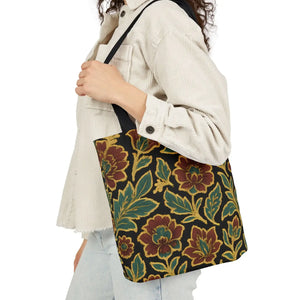 Bohemian Floral Canvas Tote Bag - 5-color Straps - Dipaliz - Shopping Totes