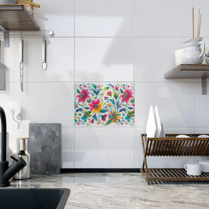 Floral Ceramic Wall Art – Vibrant Handcrafted Decor - Dipaliz - Tiles