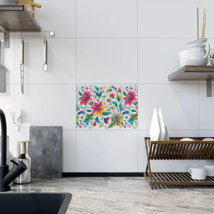 Floral Ceramic Wall Art – Vibrant Handcrafted Decor - Dipaliz - Tiles