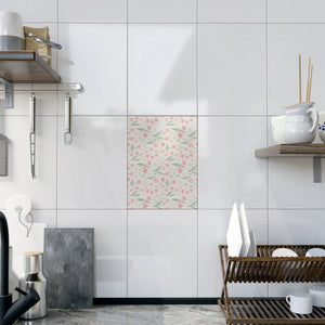 Pastel Floral Ceramic Photo Tile Pink Wall Art - Dipaliz - Tiles
