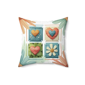 Flower Throw Pillow - Polyester Square Floral Charm - Dipaliz - Pillows