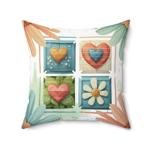 Flower Throw Pillow - Polyester Square Floral Charm - Dipaliz - 20’’ × - Pillows