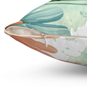 Flower Throw Pillow - Polyester Square Floral Charm - Dipaliz - Pillows