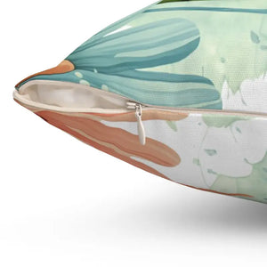 Flower Throw Pillow - Polyester Square Floral Charm - Dipaliz - Pillows