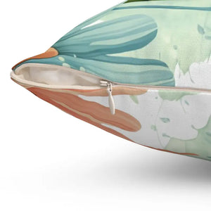 Flower Throw Pillow - Polyester Square Floral Charm - Dipaliz - Pillows