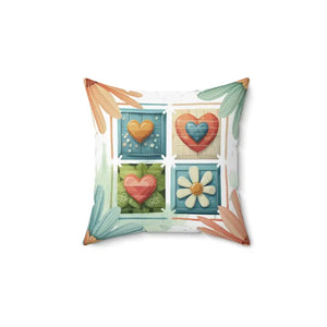 Flower Throw Pillow - Polyester Square Floral Charm - Dipaliz - Pillows