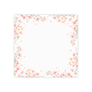 DipaliZ Cherry Blossom Sticky Note Pad — a cherry blossom border in pink, the design across a single sheet
