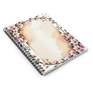 Cherry Blossom Spiral Notebook - Ruled Floral Journal - Dipaliz - one Size - Paper Products