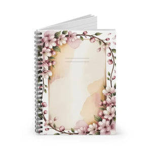 Cherry Blossom Spiral Notebook - Ruled Floral Journal - Dipaliz - one Size - Paper Products