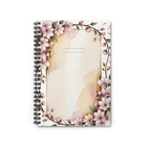 Cherry Blossom Spiral Notebook - Ruled Floral Journal - Dipaliz - one Size - Paper Products