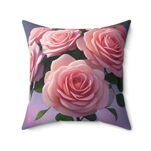 Rose Throw Pillow - Vibrant Pink Polyester Square - Dipaliz - Pillows