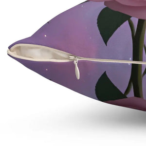 Rose Throw Pillow - Vibrant Pink Polyester Square - Dipaliz - Pillows