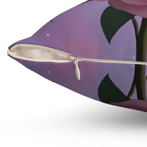 Rose Throw Pillow - Vibrant Pink Polyester Square - Dipaliz - Pillows