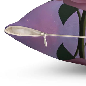 Rose Throw Pillow - Vibrant Pink Polyester Square - Dipaliz - Pillows