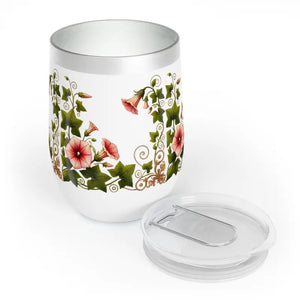 Floral Chill Wine Tumbler - Insulated Elegant Drinkware - Dipaliz - White / 12oz - Tumblers