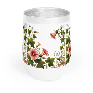 Floral Chill Wine Tumbler - Insulated Elegant Drinkware - Dipaliz - White / 12oz - Tumblers