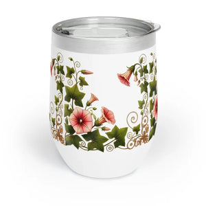 Floral Chill Wine Tumbler - Insulated Elegant Drinkware - Dipaliz - White / 12oz - Tumblers