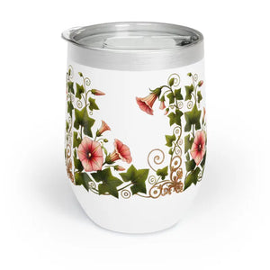Floral Chill Wine Tumbler - Insulated Elegant Drinkware - Dipaliz - White / 12oz - Tumblers