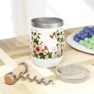 Floral Chill Wine Tumbler - Insulated Elegant Drinkware - Dipaliz - White / 12oz - Tumblers