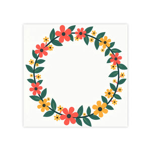 Vibrant Floral Circle Post-it Notes - Gsm White Uncoated - Dipaliz - Sticky