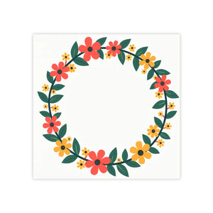 Vibrant Floral Circle Post-it Notes - Gsm White Uncoated - Dipaliz - Sticky