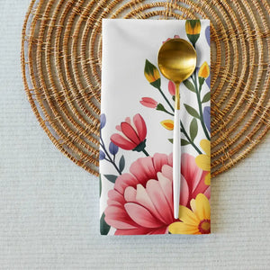 Floral Cloth Napkin Set - Vibrant Elegant Table Linens - Dipaliz - Napkins