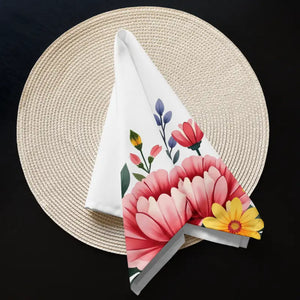 Floral Cloth Napkin Set - Vibrant Elegant Table Linens - Dipaliz - Napkins