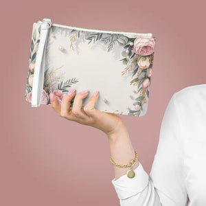 Floral Clutch Bag Polyurethane Leather Body Evening Style - Dipaliz - one Size - Bags