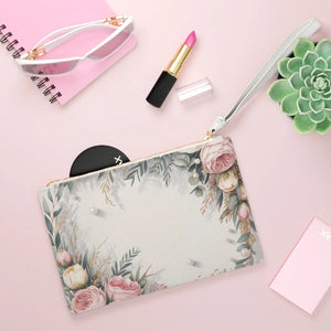 Elegant Floral Clutch Bag - Polyurethane Leather Body - Dipaliz - Bags