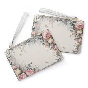 Elegant Floral Clutch Bag - Polyurethane Leather Body - Dipaliz - Bags