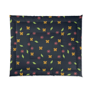 Floral Comforter with Flowers and Butterflies - Dipaliz - 104’’ × 88’’ - Quilts & Comforters