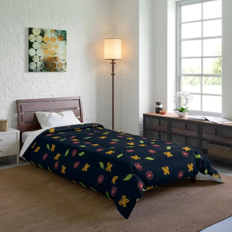 Dive Into Floral Dreams with our Butterflies Comforter! - Home Decor