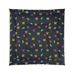 Floral Comforter with Flowers and Butterflies - Dipaliz - 88’’ × - Quilts & Comforters