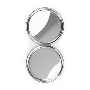 Floral Compact Travel Mirror - Vibrant Metallic Design - Dipaliz - Silver / Glossy / one Size - Face Mirrors