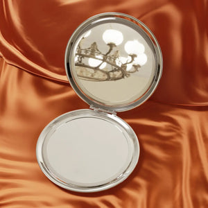 Floral Compact Travel Mirror - Metallic Accents - Dipaliz - Face Mirrors