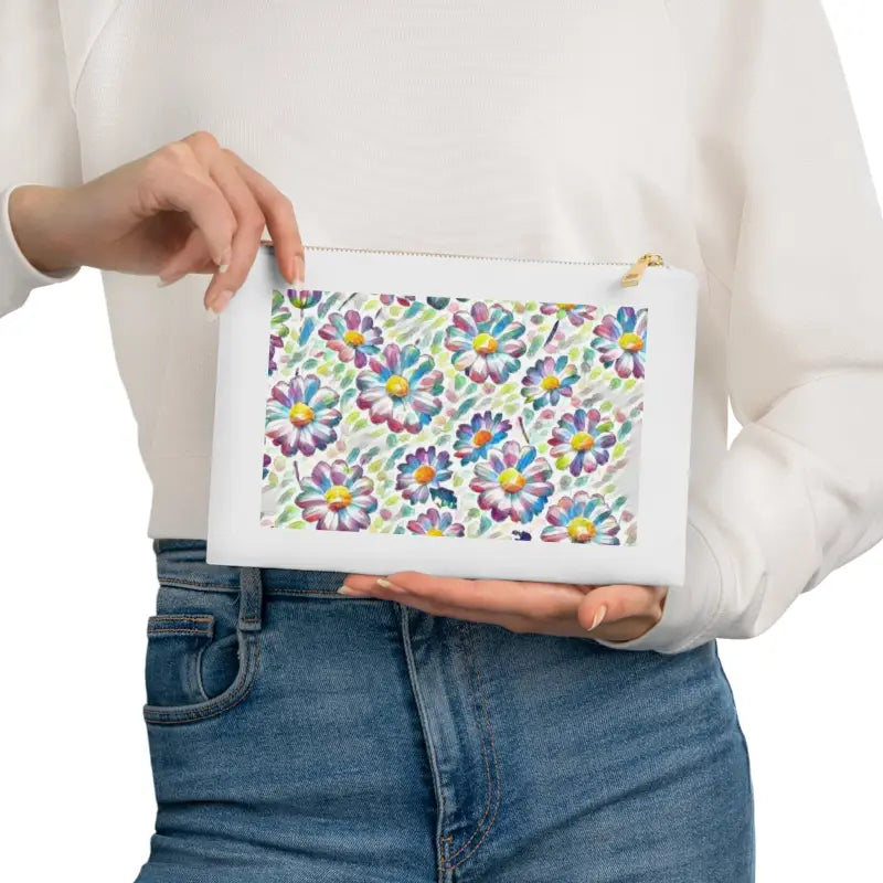 Elevate your Style with 2024’s Floral Cosmetic Bag Trend - White / one Size Bags