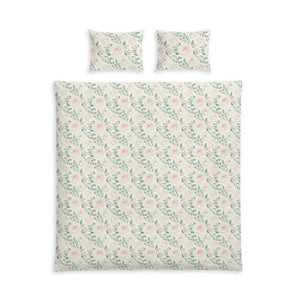 Floral Cotton Bed Set – Green Leaf Duvet - Dipaliz - Bedding Sets