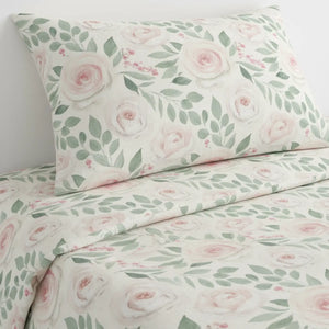 Floral Cotton Bed Set – Green Leaf Duvet - Dipaliz - Bedding Sets