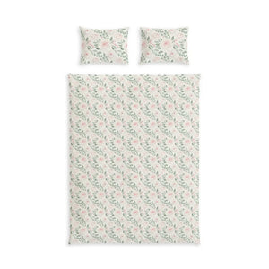 Floral Cotton Bed Set – Green Leaf Duvet - Dipaliz - Bedding Sets