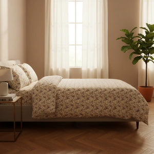 Floral Cotton Bed Set – Vintage Rose Pattern - Dipaliz - Bedding Sets