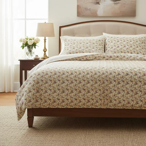Floral Cotton Bed Set – Vintage Rose Pattern - Dipaliz - Bedding Sets