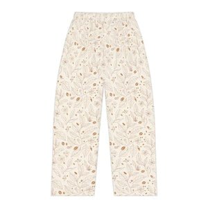 Pajamas - Floral Cream Lounge Pajama Pants - Botanical Sleepwear - Dipaliz