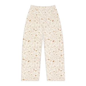 Pajamas - Floral Cream Lounge Pajama Pants - Botanical Sleepwear - Dipaliz