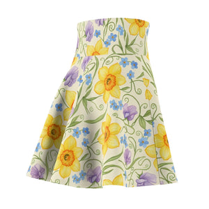 Daffodil Skater Skirt – Floral Spring Style - Dipaliz - Dresses