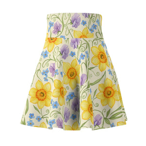 Daffodil Skater Skirt – Floral Spring Style - Dipaliz - Dresses