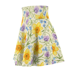 Daffodil Skater Skirt – Floral Spring Style - Dipaliz - Dresses