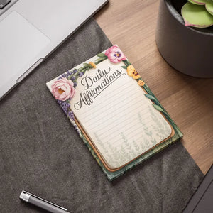 Floral Daily Affirmations Note Pads - Motivational Desk Essentials - Dipaliz - 4’’ x 6’’ / White - Notepads